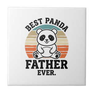 Best Panda Father Ever Vintage Panda Shirt Design_ Tile