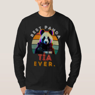 Best Panda Tía Ever Vintage Retro Sunset Cyberpunk T-Shirt