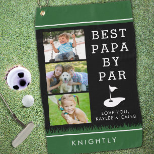 BEST PAPA BY PAR 3 Photo Collage Personalised Golf Towel
