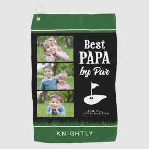 BEST PAPA BY PAR 3 Photos Personalised Golf Towel