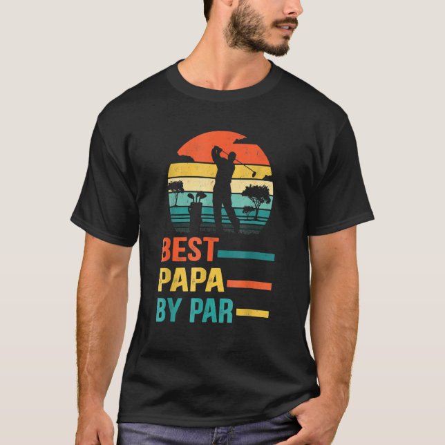 Best Papa By Par Father's Day Golf Gifts Grandpa T-Shirt (Front)
