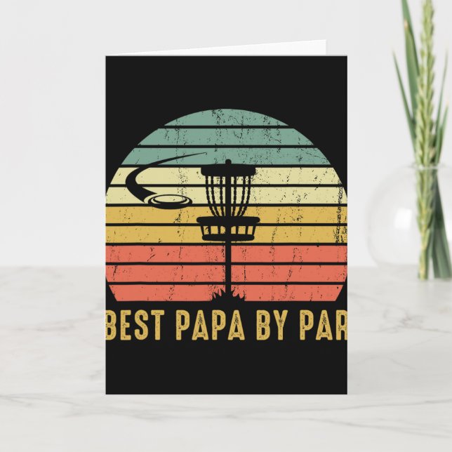 Best Papa By Par Funny Disc Golf Gift For Dad Fath Card (Front)