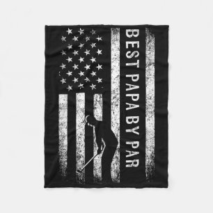 Best Papa By Par Golfing Gifts Papa Father's Day G Fleece Blanket