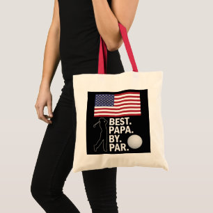 Best Papa By Par Golfing Papa Father's Day Golf Tote Bag