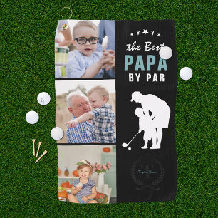 Best Papa By Par Monogram Photo Collage Golf Towel