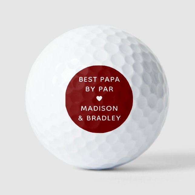 Best Papa By Par Personalised Name Golf Balls (Front)