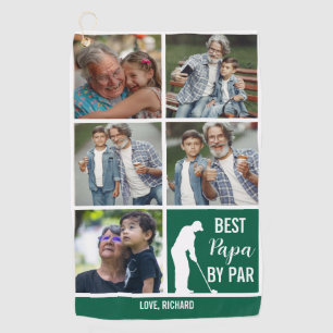 Best Papa By Par Photo Collage for Father’s Day Golf Towel