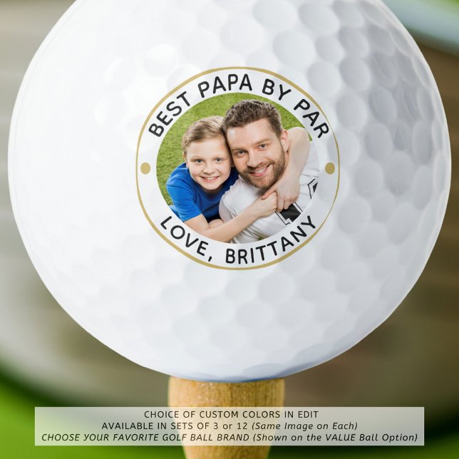 BEST PAPA BY PAR Photo Personalised Golf Balls (Creator Uploaded)