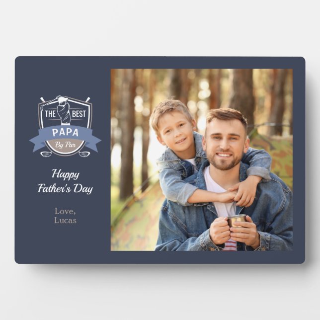 Best Papa By Par Photo Plaque (Front)