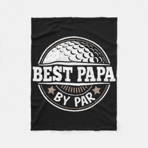 Best Papa By Par Vintage Golf Player Daddy Dad Fat Fleece Blanket