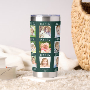 BEST PAPA EVER 18 Photos Custom Columns Insulated Tumbler