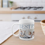 Best Papa Ever 4 Photo Collage Grandpa Coffee Mug<br><div class="desc">Create a sweet keepsake for a beloved grandfather this Father's Day or Grandparents Day with this simple design that features four of your favourite photos. "Best Papa Ever" appears across the top in shades of blue.</div>