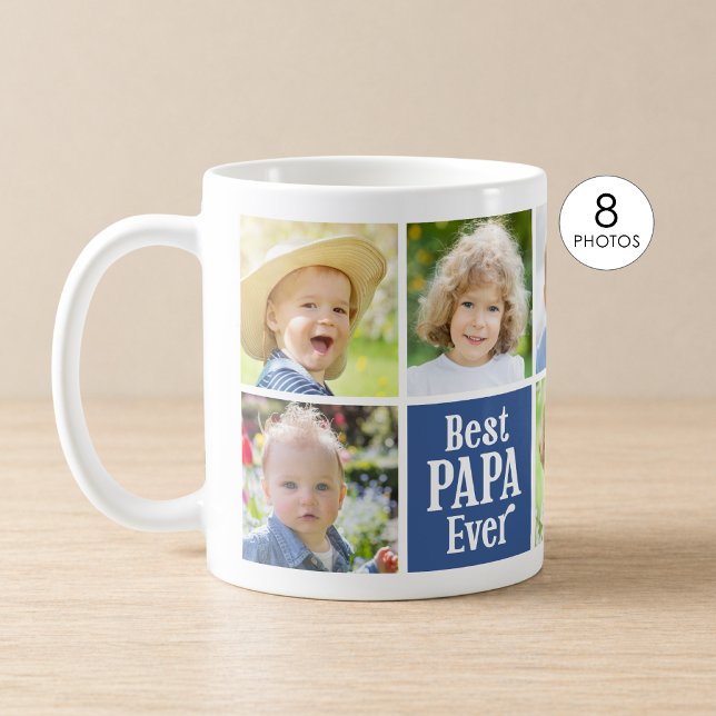 Best Papa Ever 8 Photos Coffee Mug (Creator Uploaded)