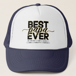 Best Papa Ever   Custom Children's Names Trucker Hat