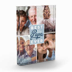 Best Papa Ever Custom Four Photo Family Collage