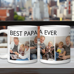 Best Papa Ever Custom Personalised Family Photo Coffee Mug