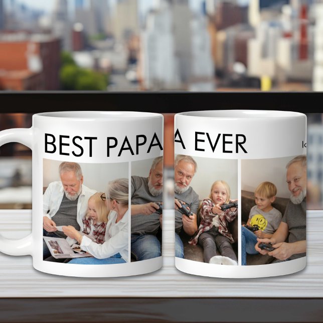 Best Papa Ever Custom Personalised Family Photo Coffee Mug (Creator Uploaded)