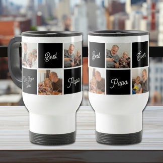 Best Papa Ever Custom Personalised Family Photo Travel Mug