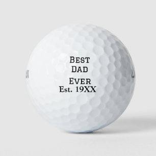 Best papa ever est. Add year date name father's da Golf Balls