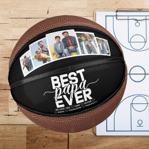Best Papa Ever & Family 5 Photo Father's Day Mini Basketball