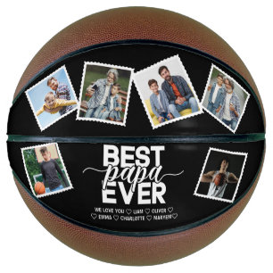 Best Papa Ever & Family 6 Photos Father's Day Basketball