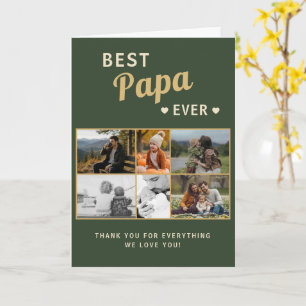 Best Papa Ever Family Father's Day 6 Photo Card