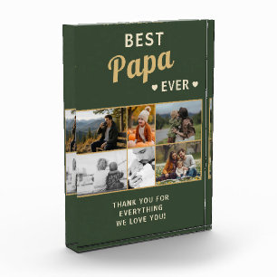 Best Papa Ever Family Father's Day Photo Album Block