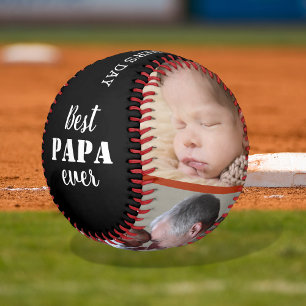 Best Papa Ever Father's Day 3 Photo Collage Baseball