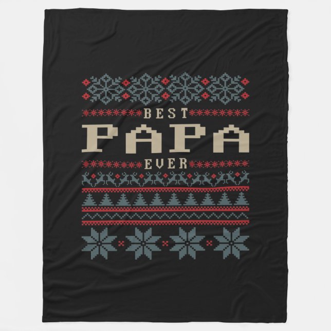 Best Papa Ever Fleece Blanket (Front)