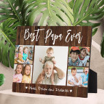 Best Papa Ever Grandkids 5 Photo Collage Wood  Plaque<br><div class="desc">Create your own photo gift for papa with multiple pictures of grandkids. Give personalised grandpa gifts with grandchildren names to make it a treasured keepsake. The customised grandpa gifts are perfect for grandpa birthday, father's day, grandparents day and Christmas.</div>