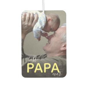 Best Papa Ever Grandpa and Baby Modern Handwriting Car Air Freshener