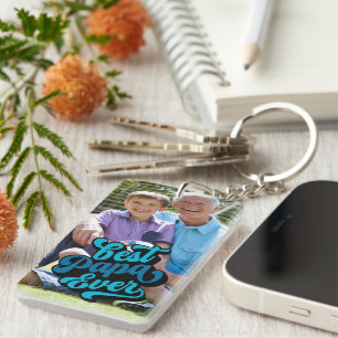 Best Papa Ever   Grandpa Photo Key Ring