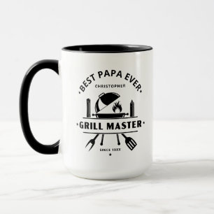 Best Papa Ever Grill Master Custom Name Mug