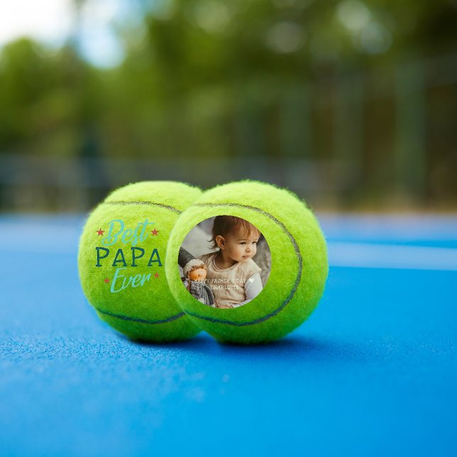 Best Papa Ever | Hand Lettered Photo Tennis Balls (Creator Uploaded)
