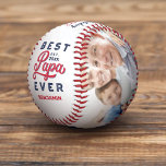Best Papa Ever | Happy Birthday Photos & Monogram Baseball<br><div class="desc">The perfect gift for your sporty best papa ever. Celebrate your special and wonderful papa in your life with our memorable and personalised best papa ever baseball. The design features "Best Papa Ever" designed in a sporty baseball-style typographic design in navy blue & red. Customise with established year, along with...</div>