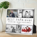 Best Papa Ever Modern 6 Photo Collage Father`s Day Plaque<br><div class="desc">Best Papa Ever Cute Modern 6 Photo Collage Father`s Day plaque. Sweet photo collage plaque with your custom message and children's names - add your favourite 6 photos into the templates and personalise with your names. Leave or change the nickname papa into pap, dad... Sweet keepsake gift for dad or...</div>