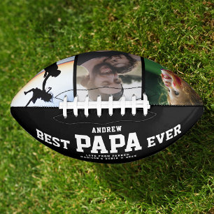 BEST PAPA EVER Modern Cool Colour Photo Collage Football
