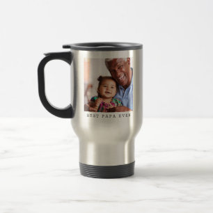 Best Papa Ever Personalised Photo Christmas Simple Travel Mug