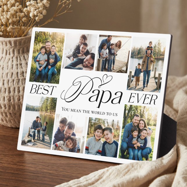 Best Papa Ever Personalised Photo Collage keepsake Plaque (Best Papa Ever Personalized Photo Collage keepsake Plaque)