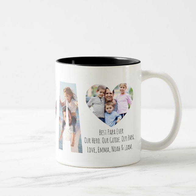 Best Papa Ever Personalised Photo collage Mug  (Right)
