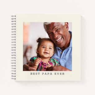 Best Papa Ever Personalized Photo Simple Grandpa Notebook