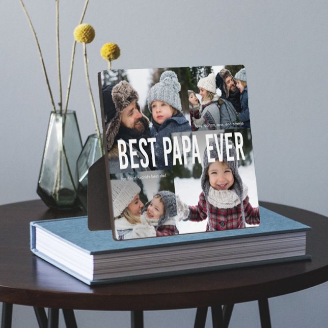 Best Papa Ever Photo Collage Plaque (Creator Uploaded)