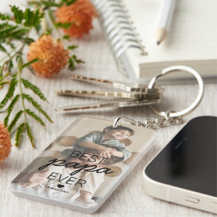 Best Papa Ever Photo Key Ring