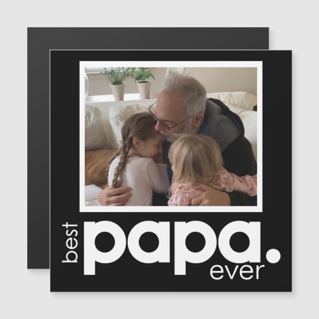 Best Papa Ever Photo Magnetic  5.25" Card (Front/Back)