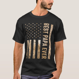 Best Papa Ever US American Flag - Father's Day T-Shirt