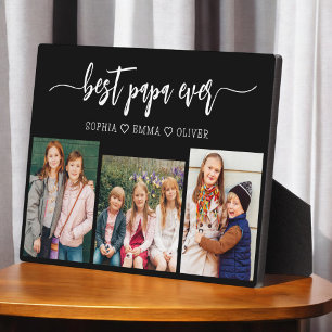 Best Papa Grandpa Grandchildren Photo Collage Plaque