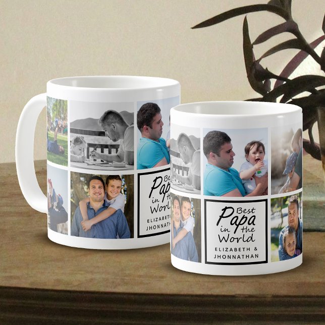 Best Papa in the World Father's Day Photo Collage Coffee Mug (Creator Uploaded)