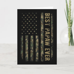Best Papaw Ever Camouflage American Flag Father's  Card