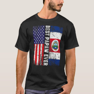 Best Papaw Ever  Father's Day Costa Rica Us Flag T-Shirt