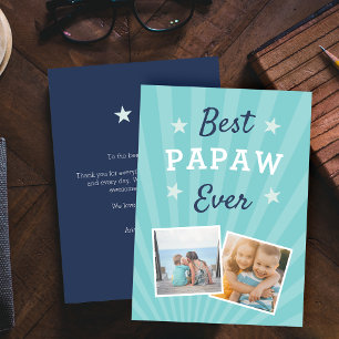 Best Papaw Ever   Father's Day Flat Photo Card